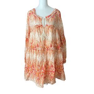 Christy Dawn XL Adeline Dress Sunset Gladiola Printed Vneck Babydoll